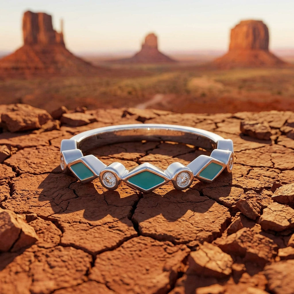 Silent Geometry Ring - Turquoise