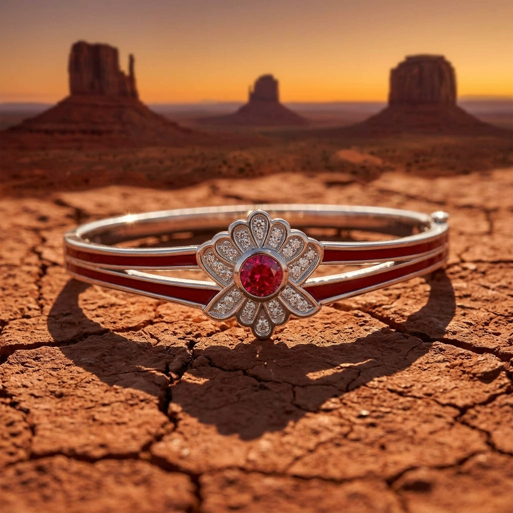 Desert Bloom Bracelet - Ruby