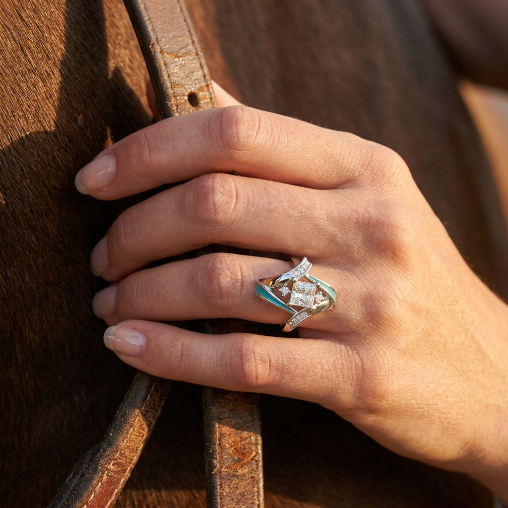 Milky Way Kiss Ring - Moissanite