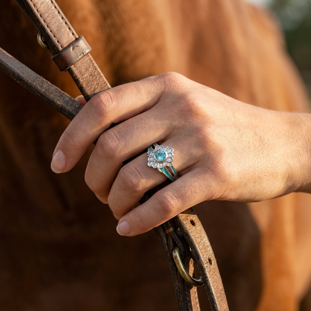 Desert Bloom Ring - Aquamarine
