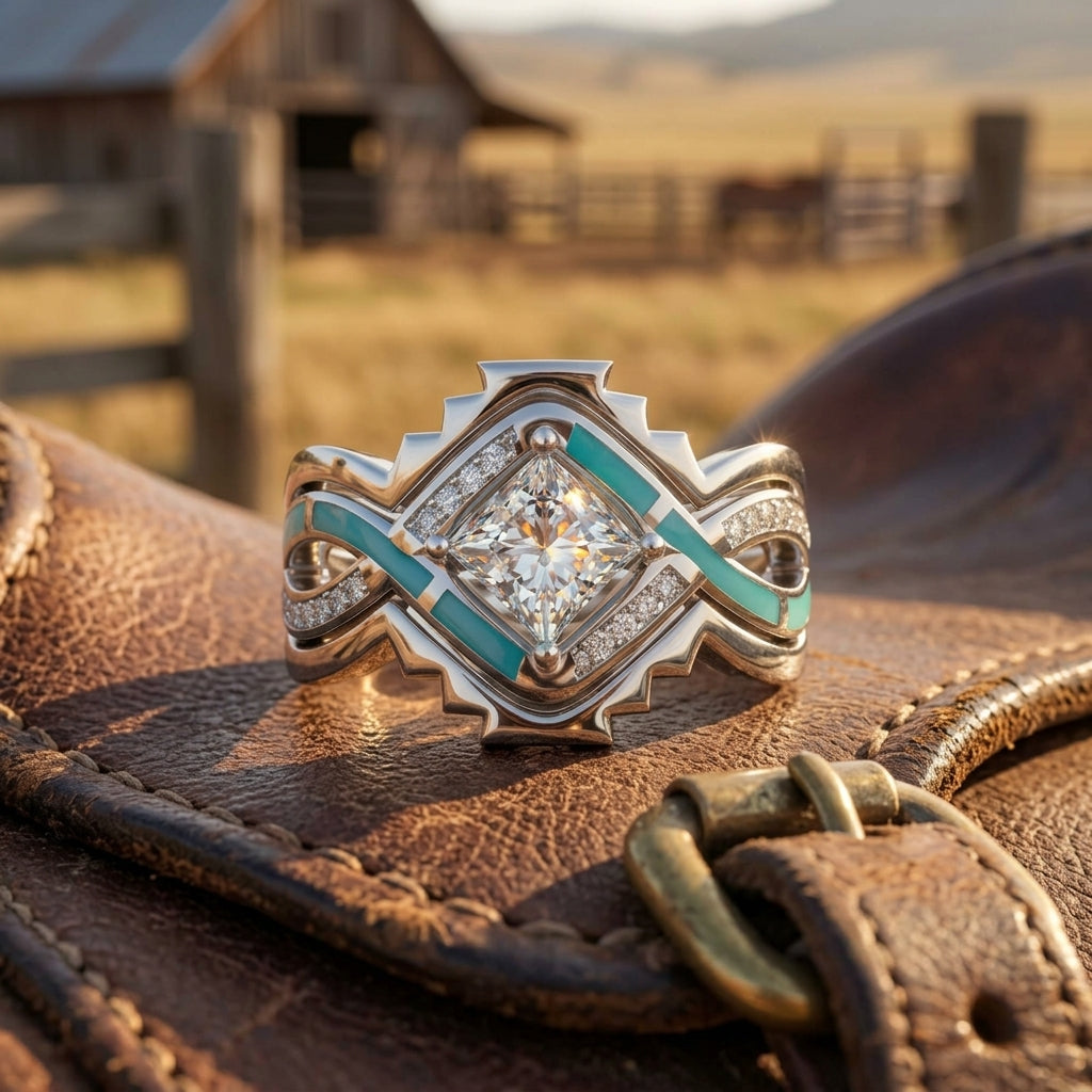 Cascading Ridges Ring - Moissanite