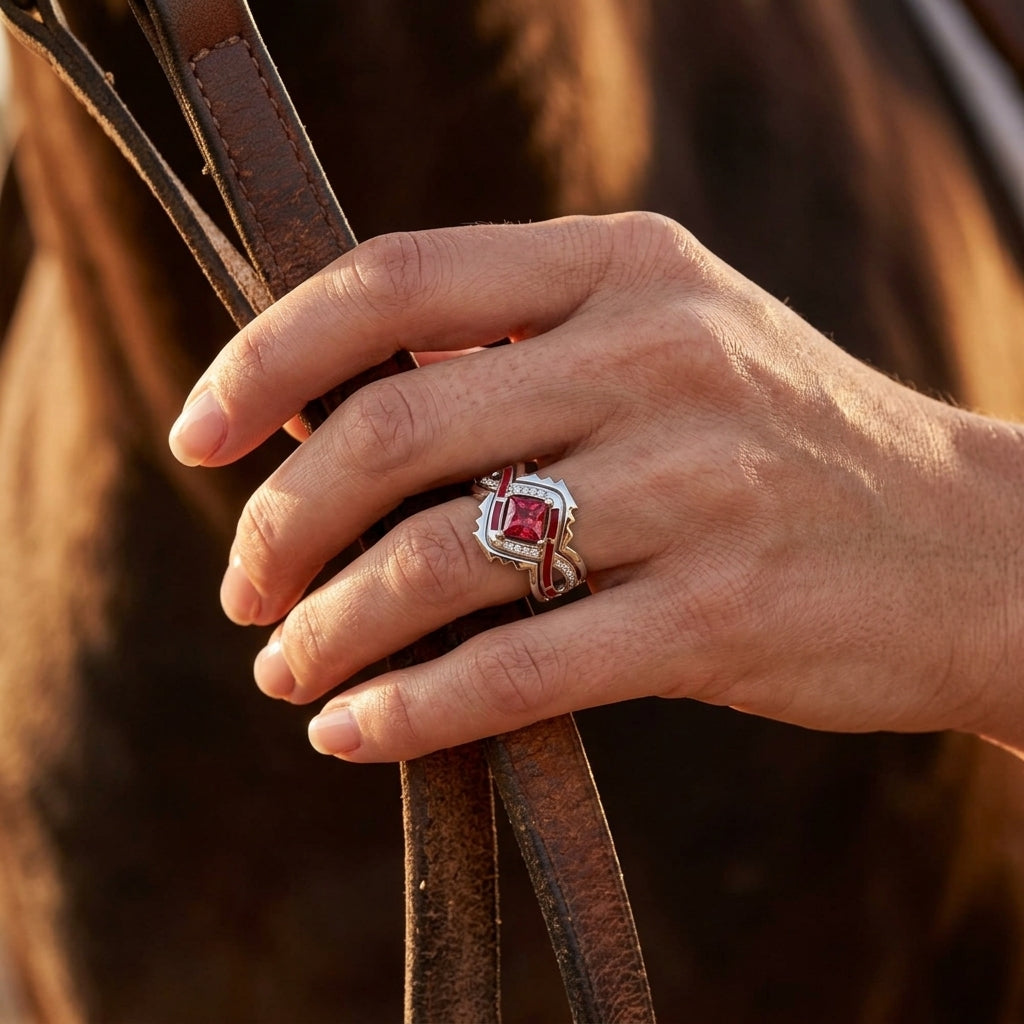 Cascading Ridges Ring - Ruby