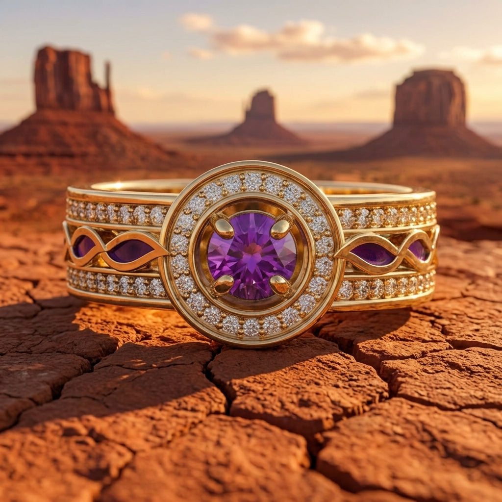 Shining Rodeo Ring - Amethyst & Purple