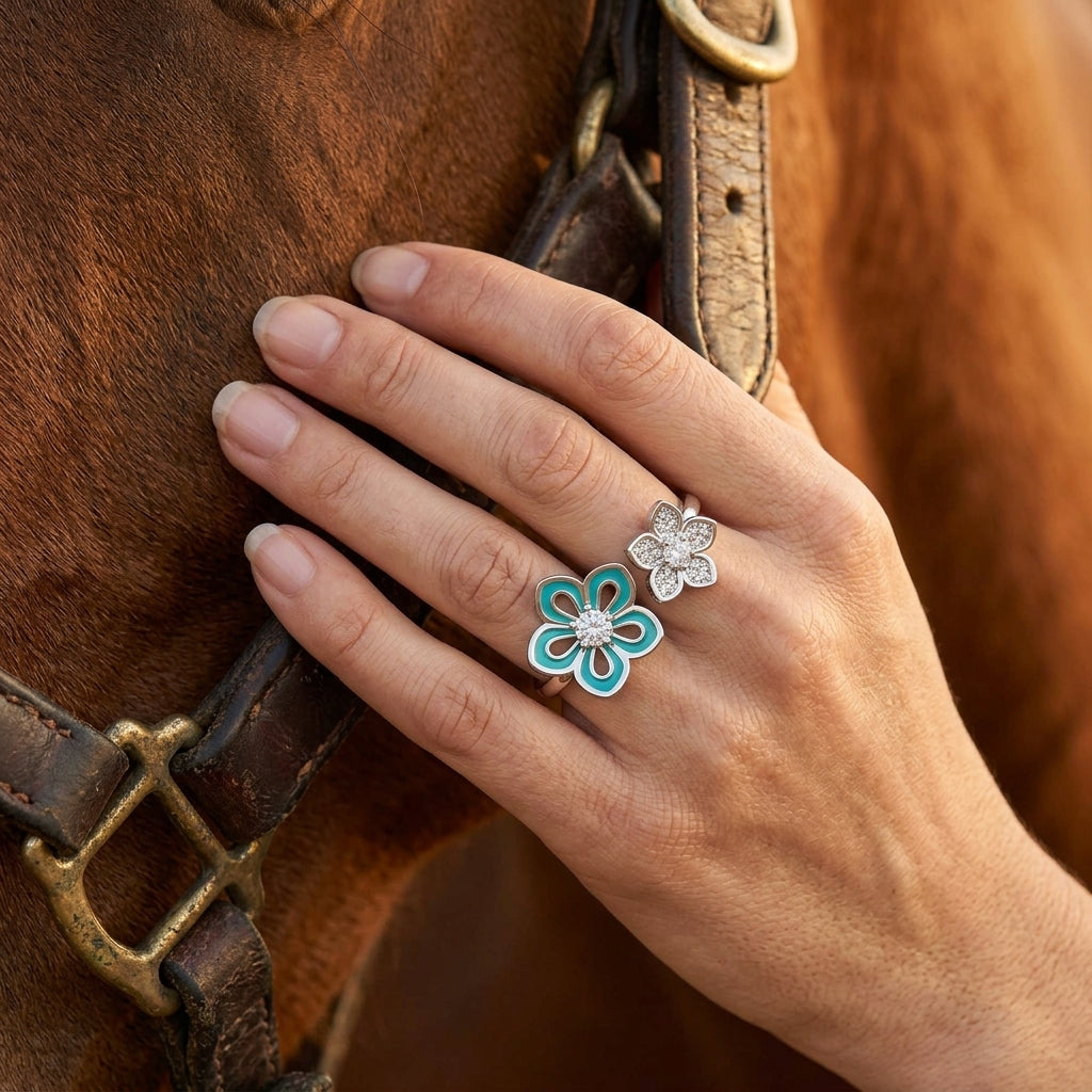 Eternal Twin Blossom Ring - Moissanite