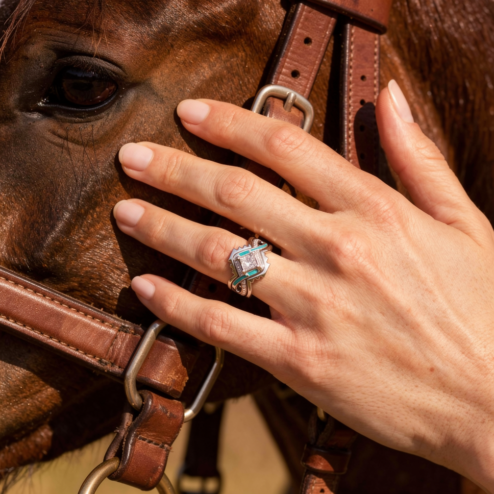 Cascading Ridges Ring - Moissanite