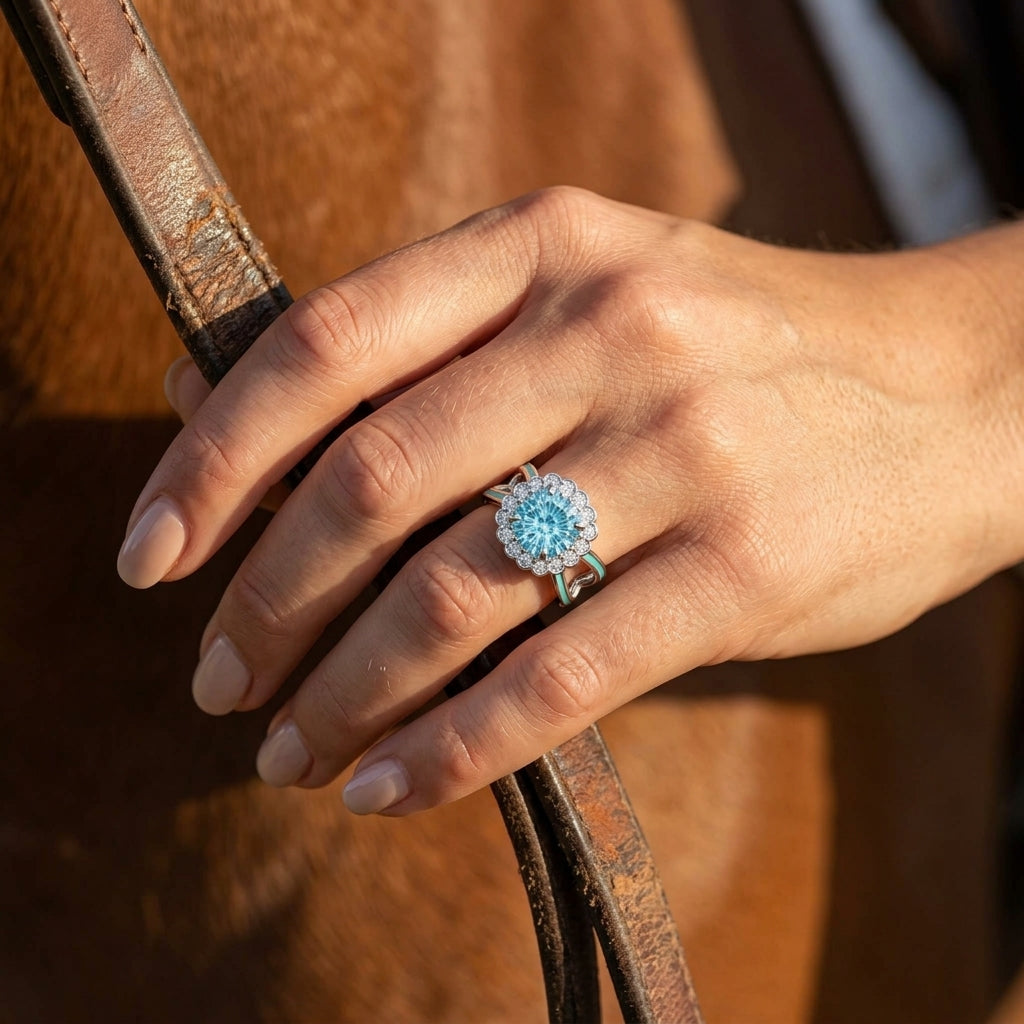 Aureli Bloom Ring - Aquamarine