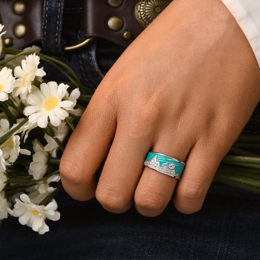 Cerulean Summit Ring - Moissanite