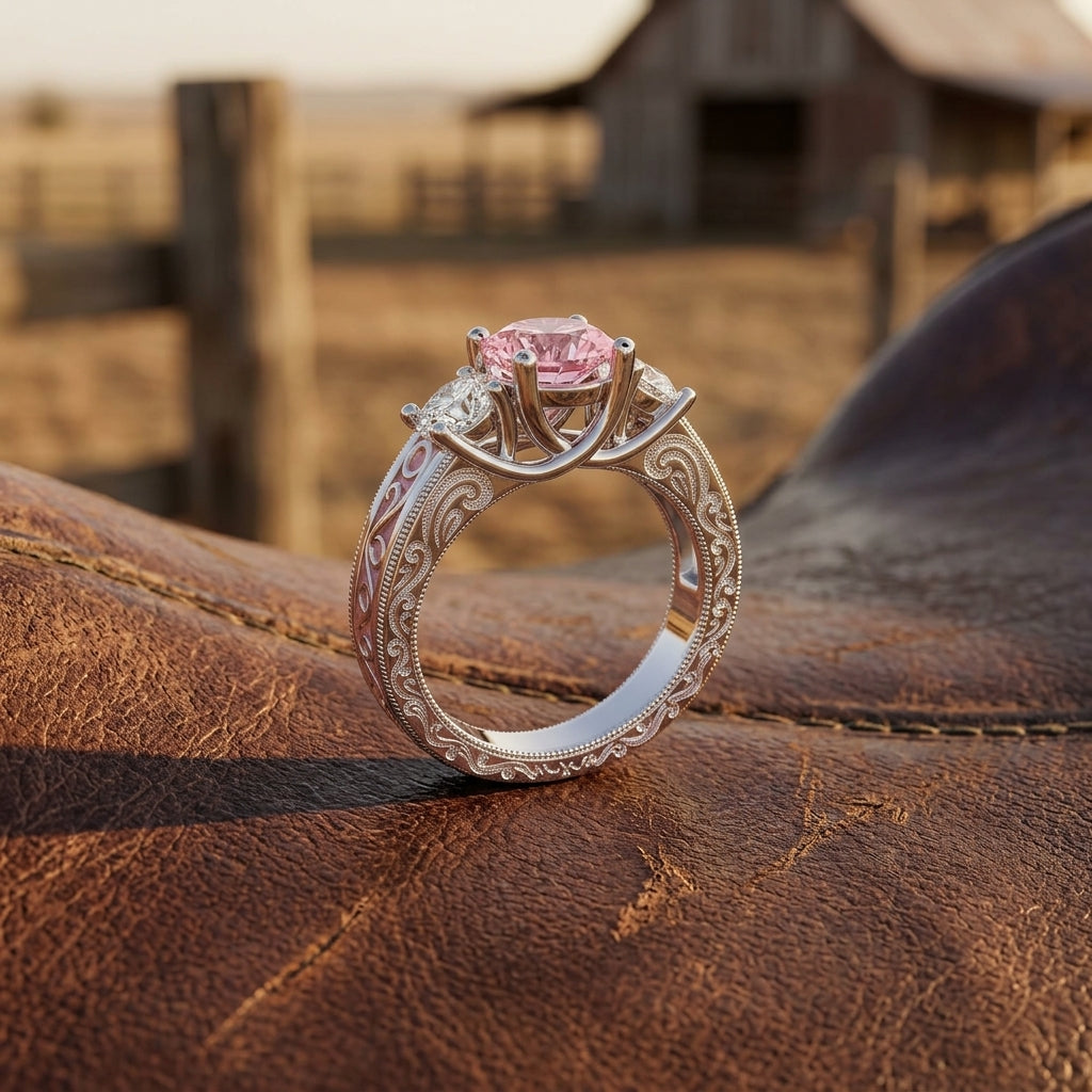 Century Romance Ring - Rose Quartz