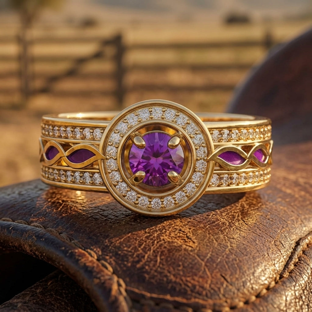 Shining Rodeo Ring - Amethyst & Purple