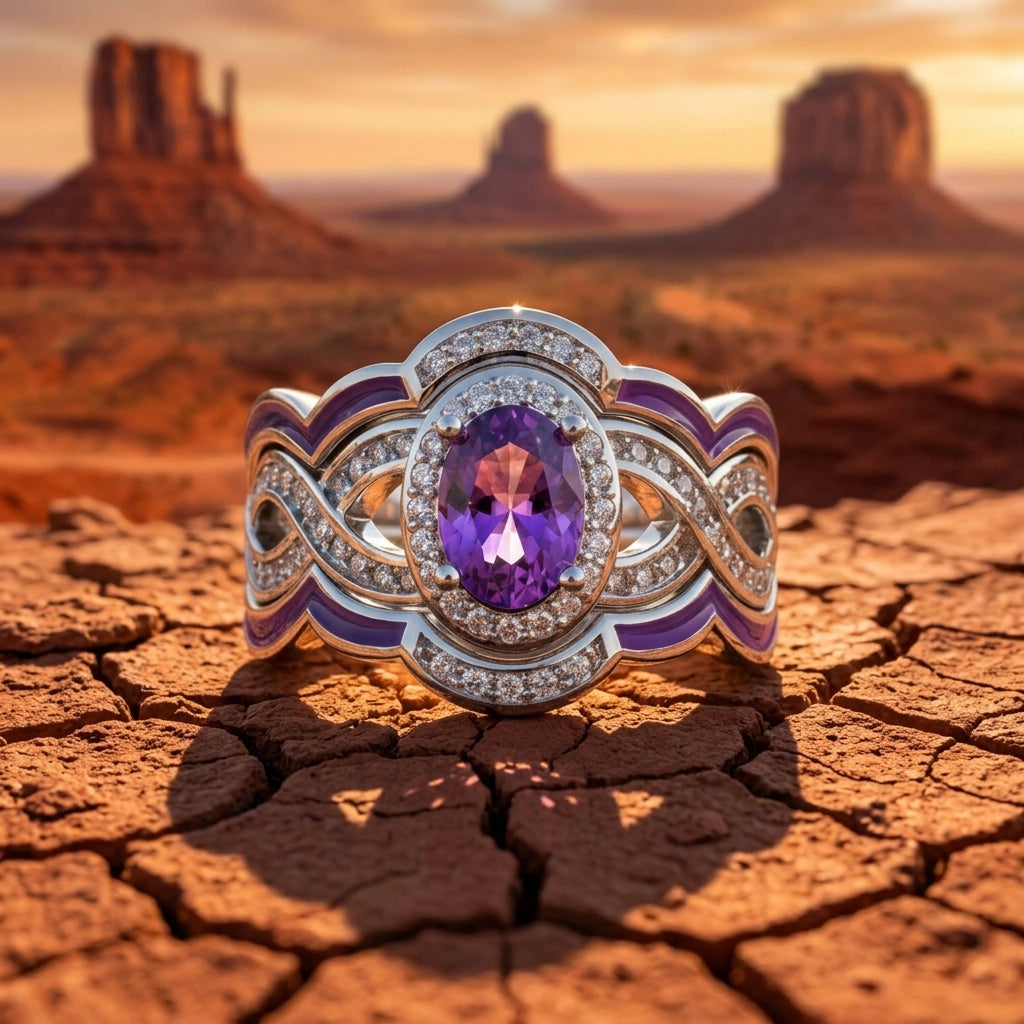 Sunset Canyons Ring - Amethyst
