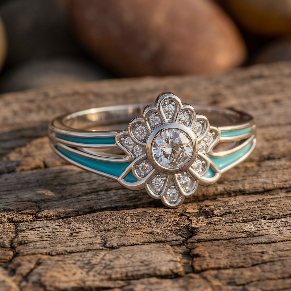 Desert Bloom Ring - Moissanite