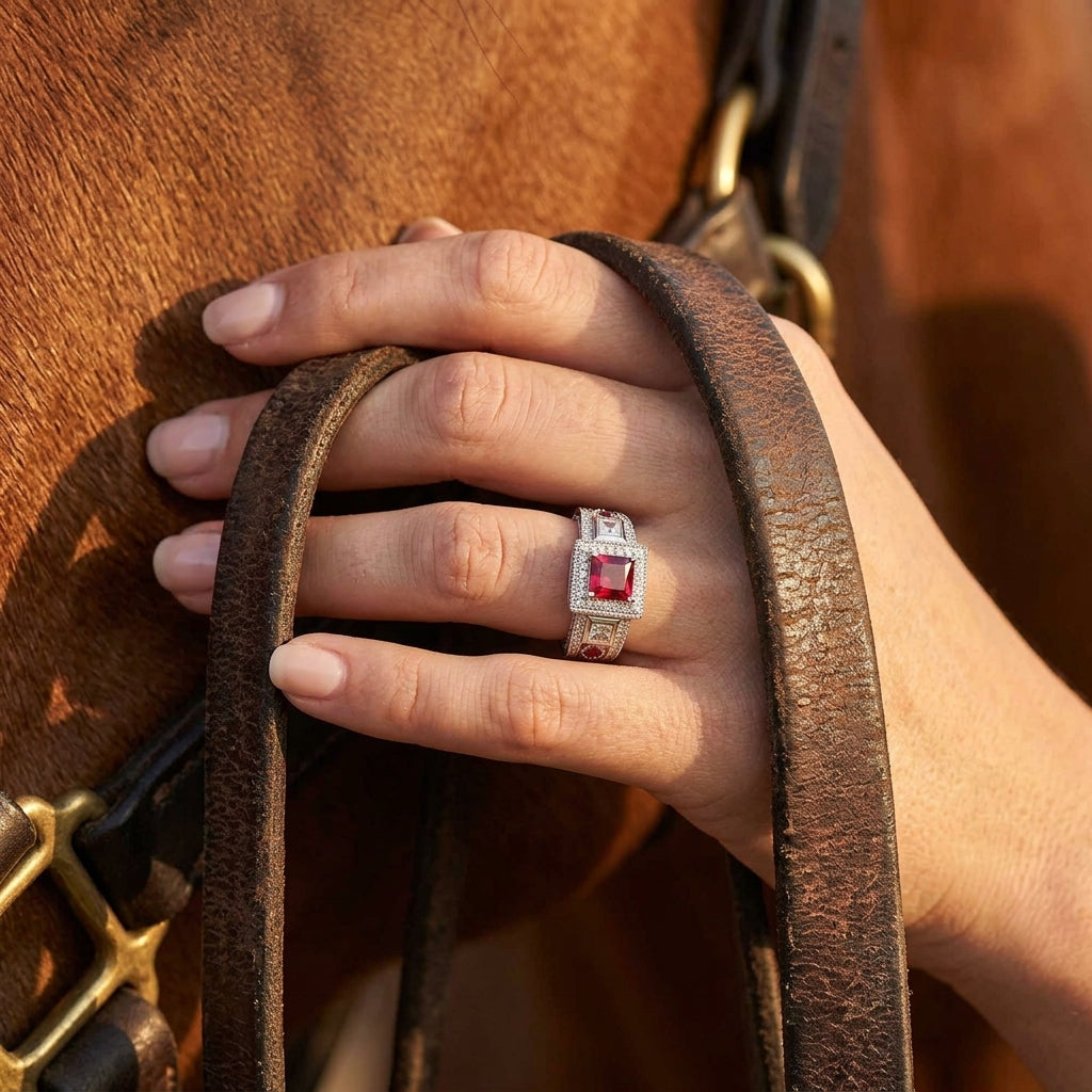 Azure Lighthouse Ring - Ruby