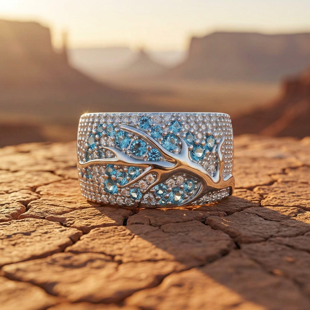 Bubblewaltz Ring - Aquamarine