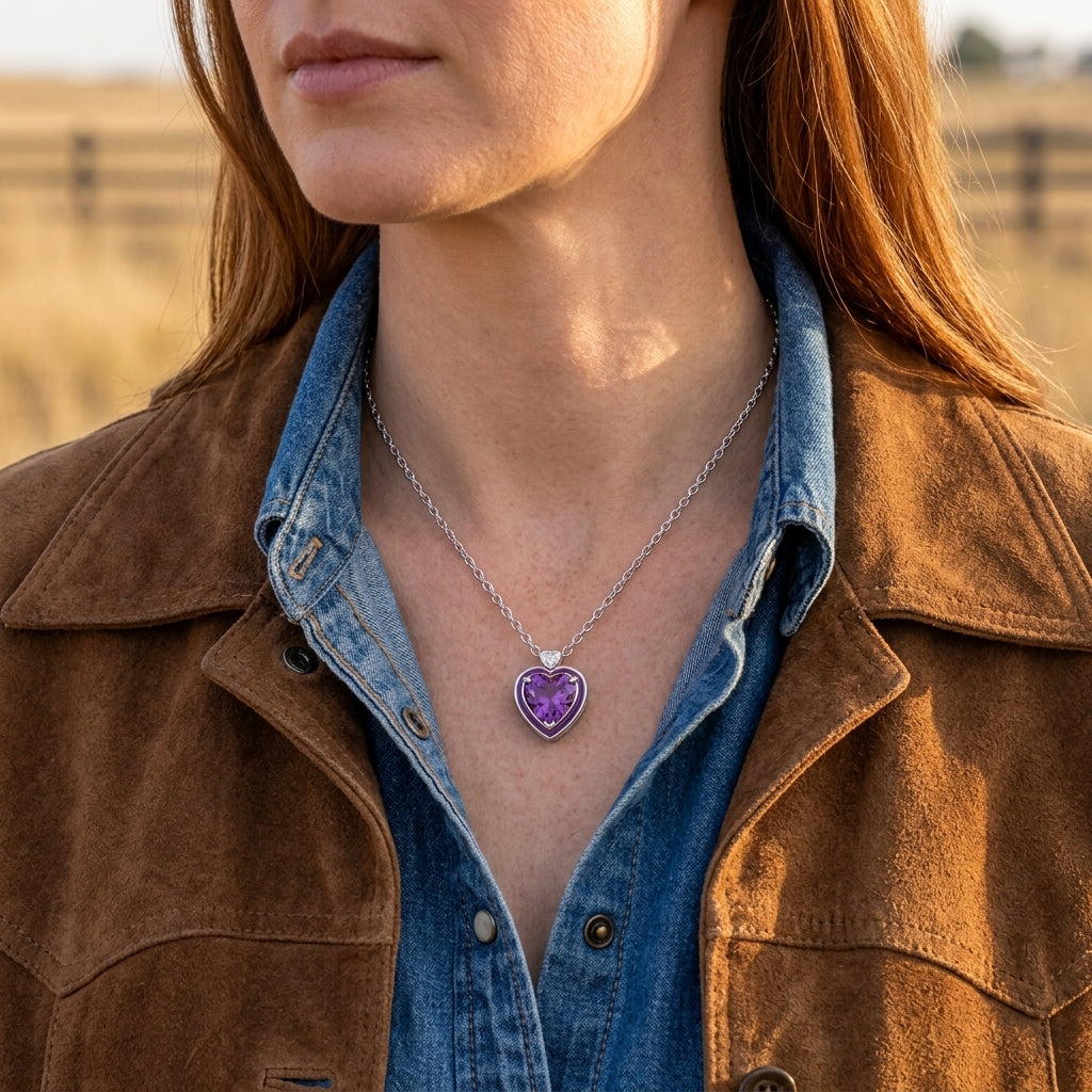 Loyal Heart Necklace - Amethyst