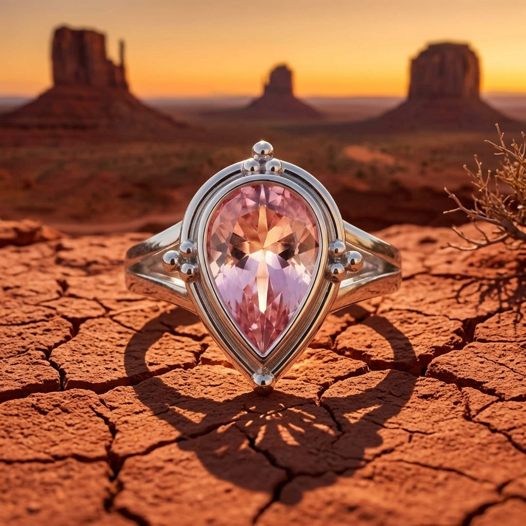 Desert Tears Ring - Rose Quartz