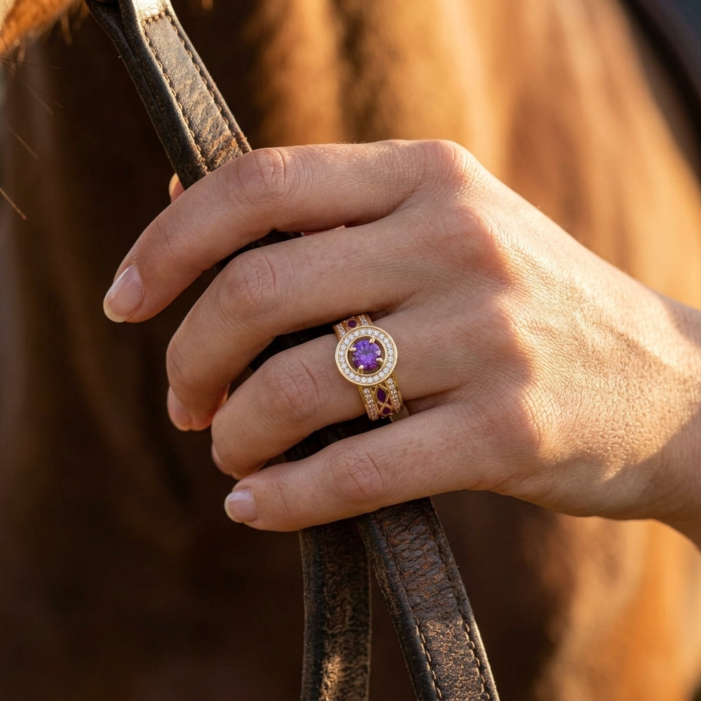 Shining Rodeo Ring - Amethyst & Purple
