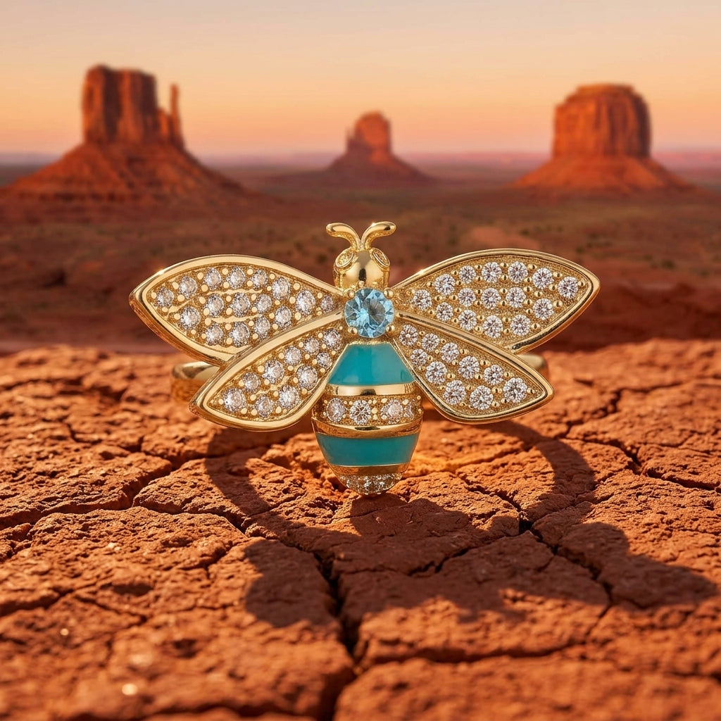 Hive Echo Ring - Aquamarine