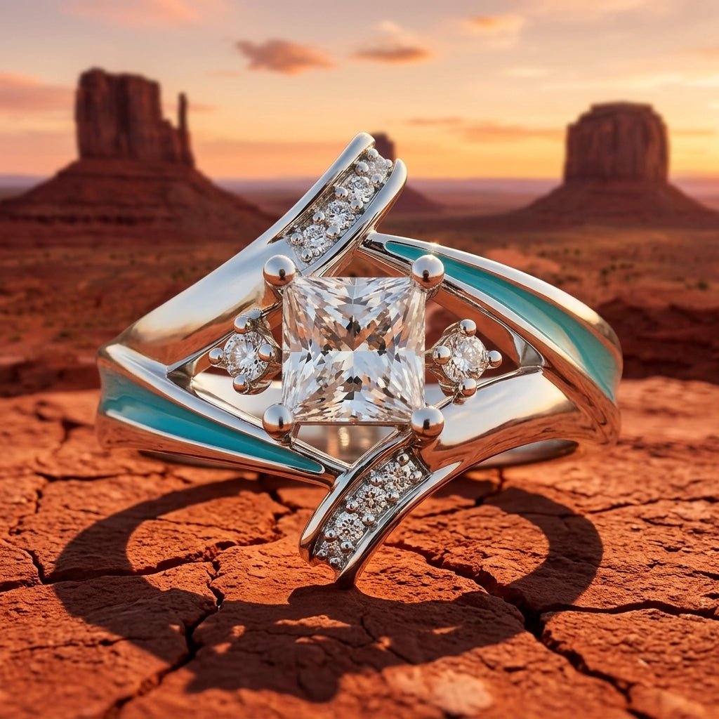 Milky Way Kiss Ring - Moissanite