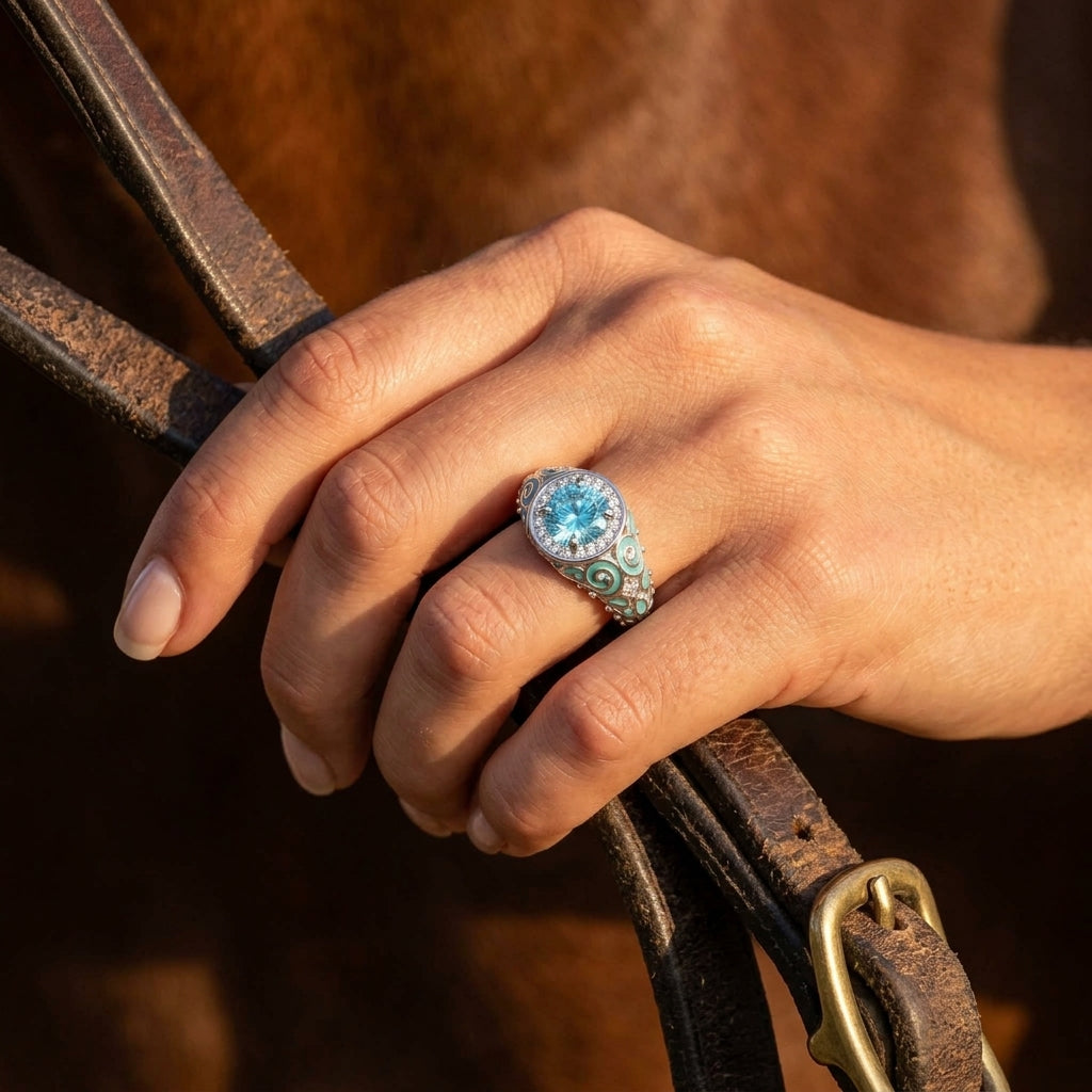 Virel Crest Ring - Aquamarine