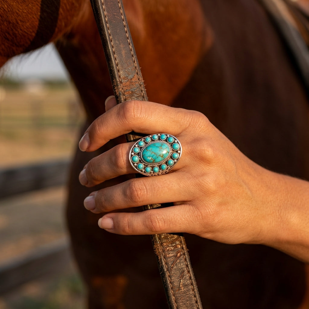 Turquoise Ring with sparks