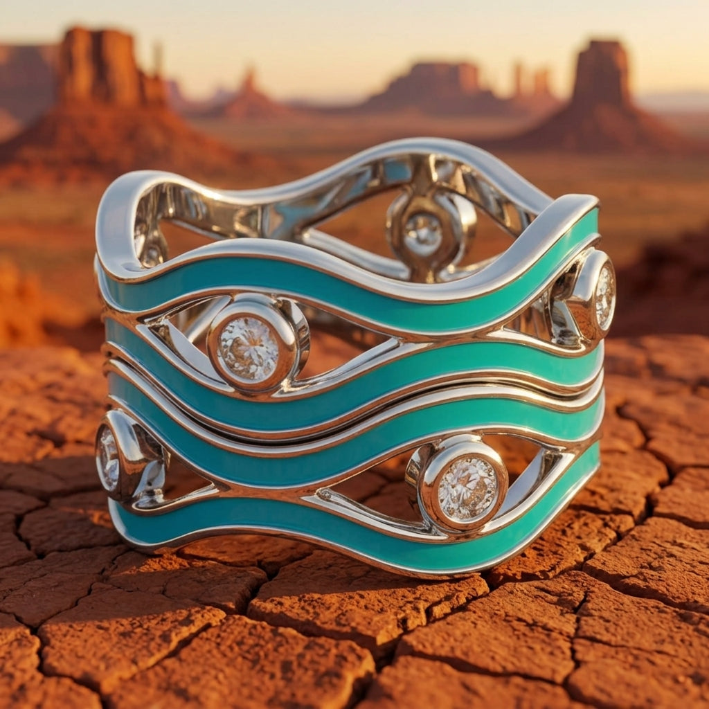 Desert Stream Ring - Moissanite