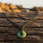 Boho Wax Thread Jade Oval Necklace