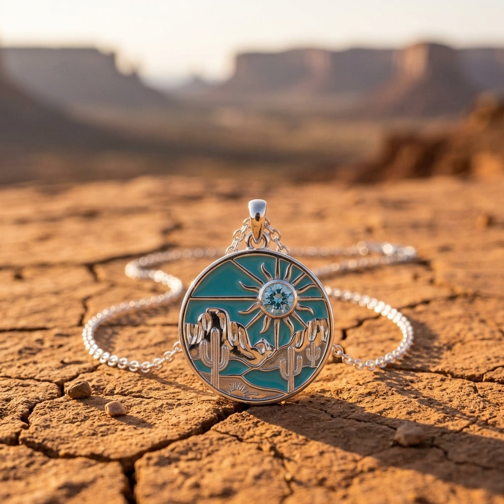 Desert Sunrise Necklace - Aquamarine