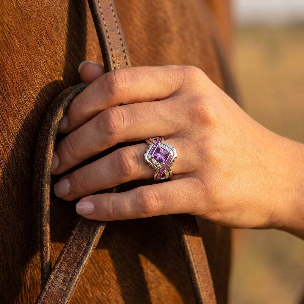 Cascading Ridges Ring - Amethyst