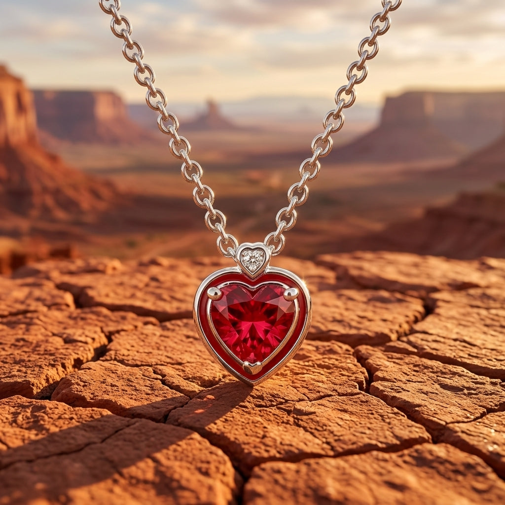 Loyal Heart Necklace - Ruby