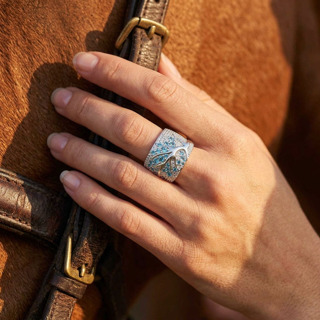 Bubblewaltz Ring - Aquamarine