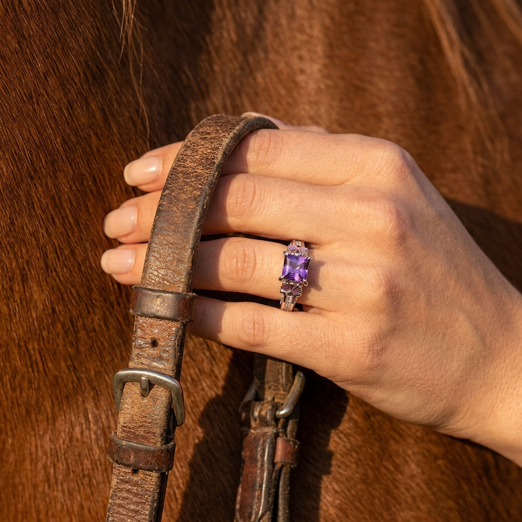 Lumen Crest Ring - Amethyst