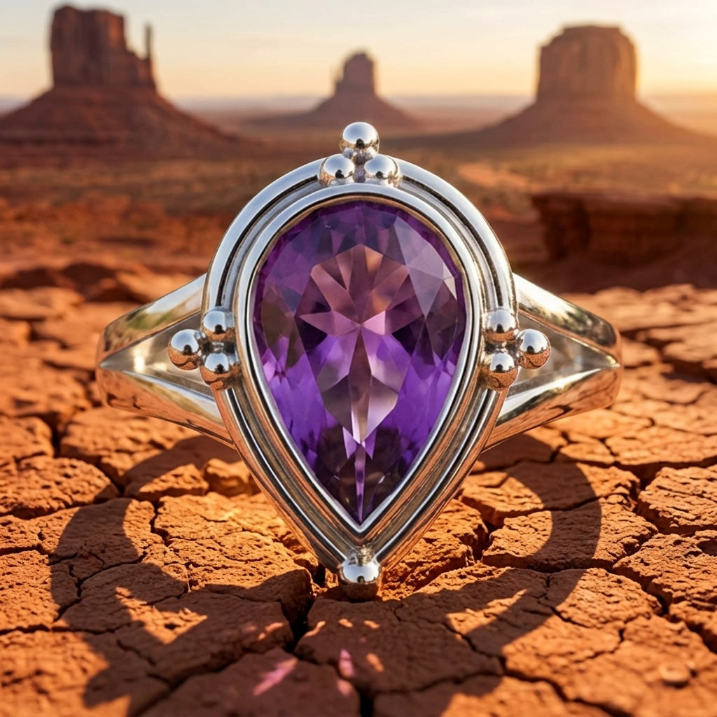 Desert Tears Ring - Amethyst