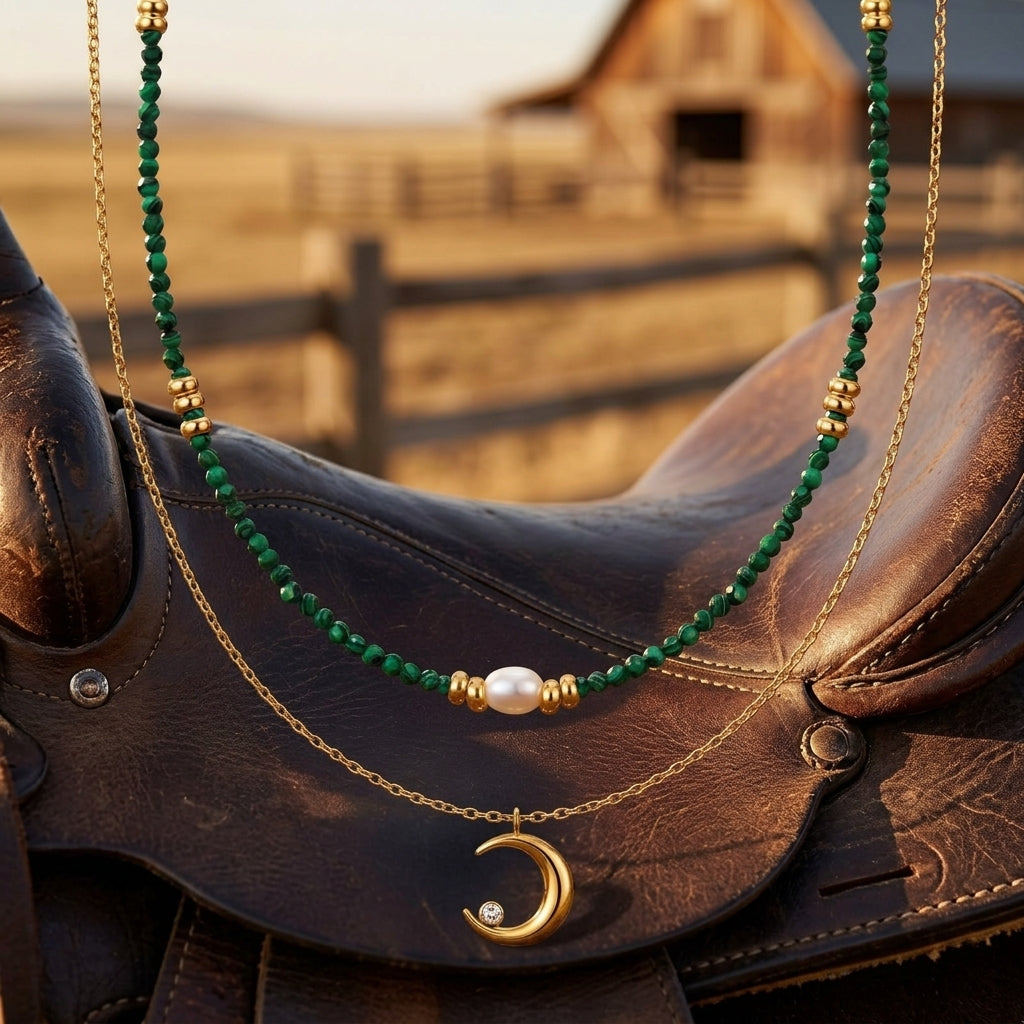 Emerald Crescent Necklace
