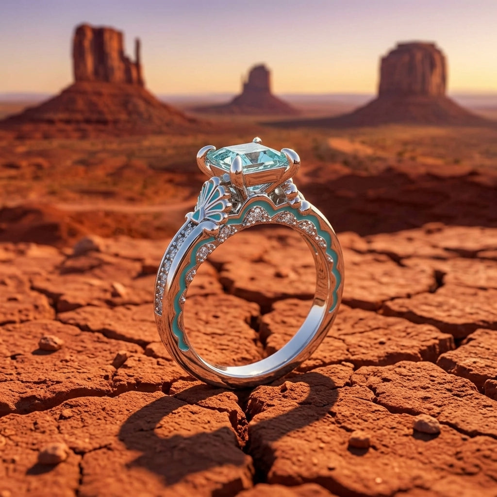 Lumen Crest Ring - Aquamarine