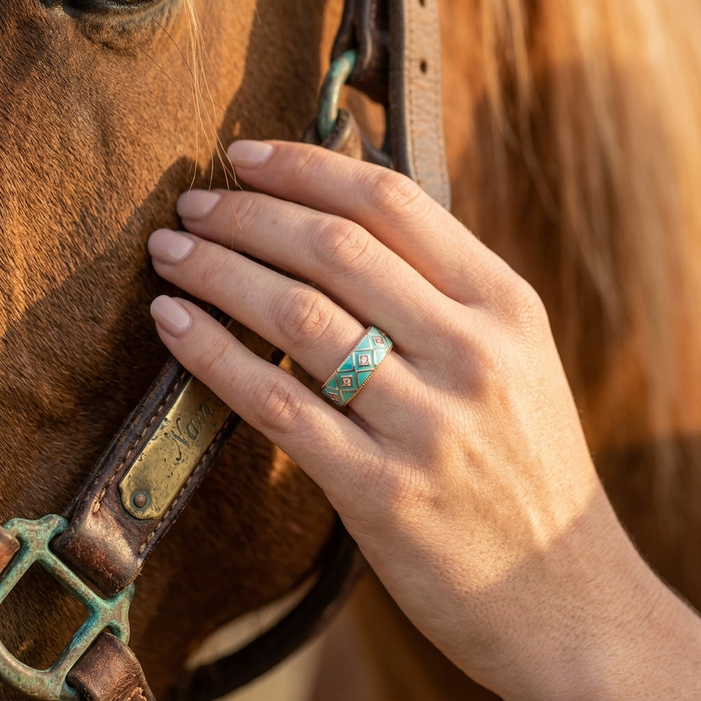 Sierra Geometric Ring - Turquoise
