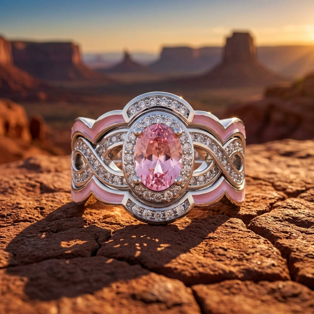 Sunset Canyons Ring - Rose Quartz