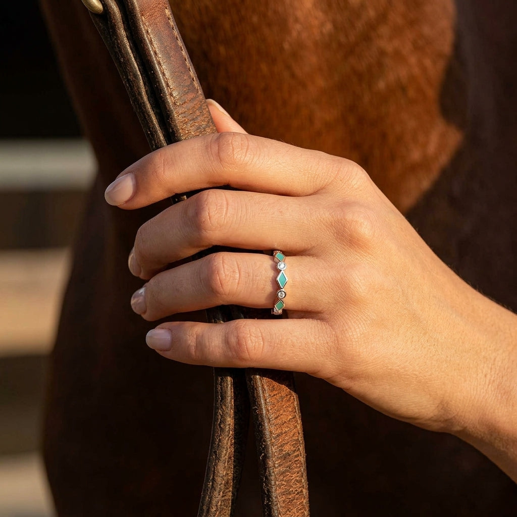 Silent Geometry Ring - Turquoise