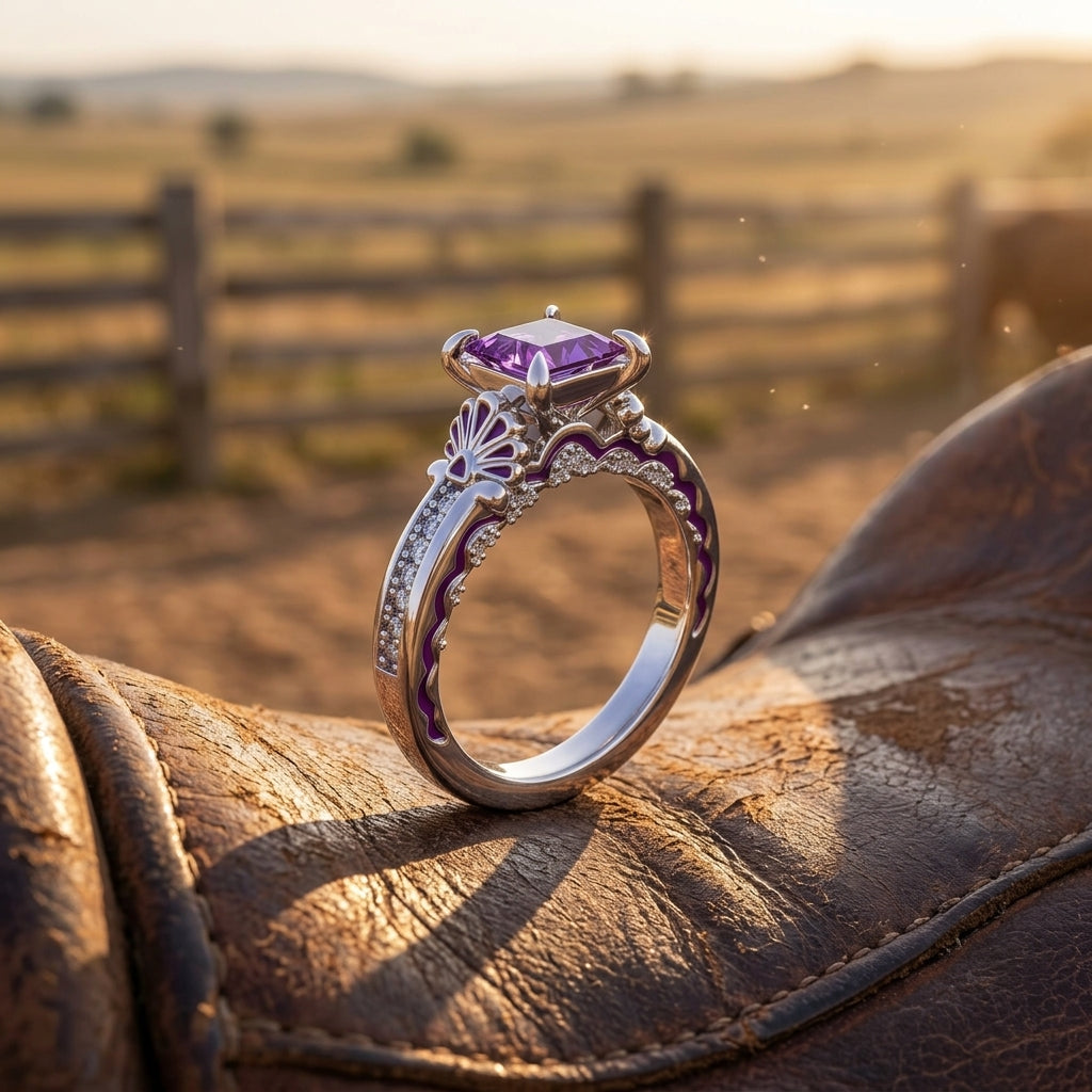 Lumen Crest Ring - Amethyst