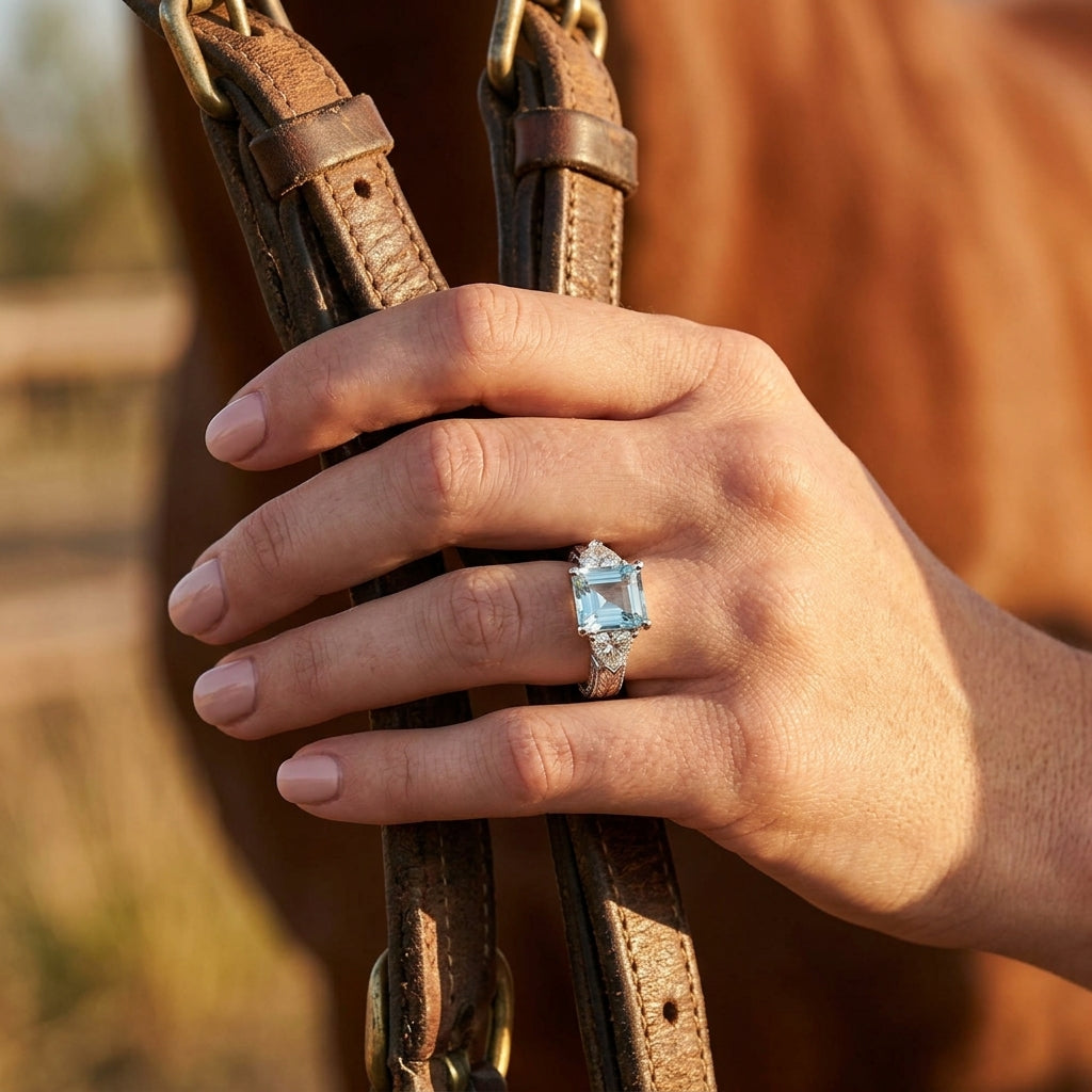 Tidal Embrace Ring - Aquamarine