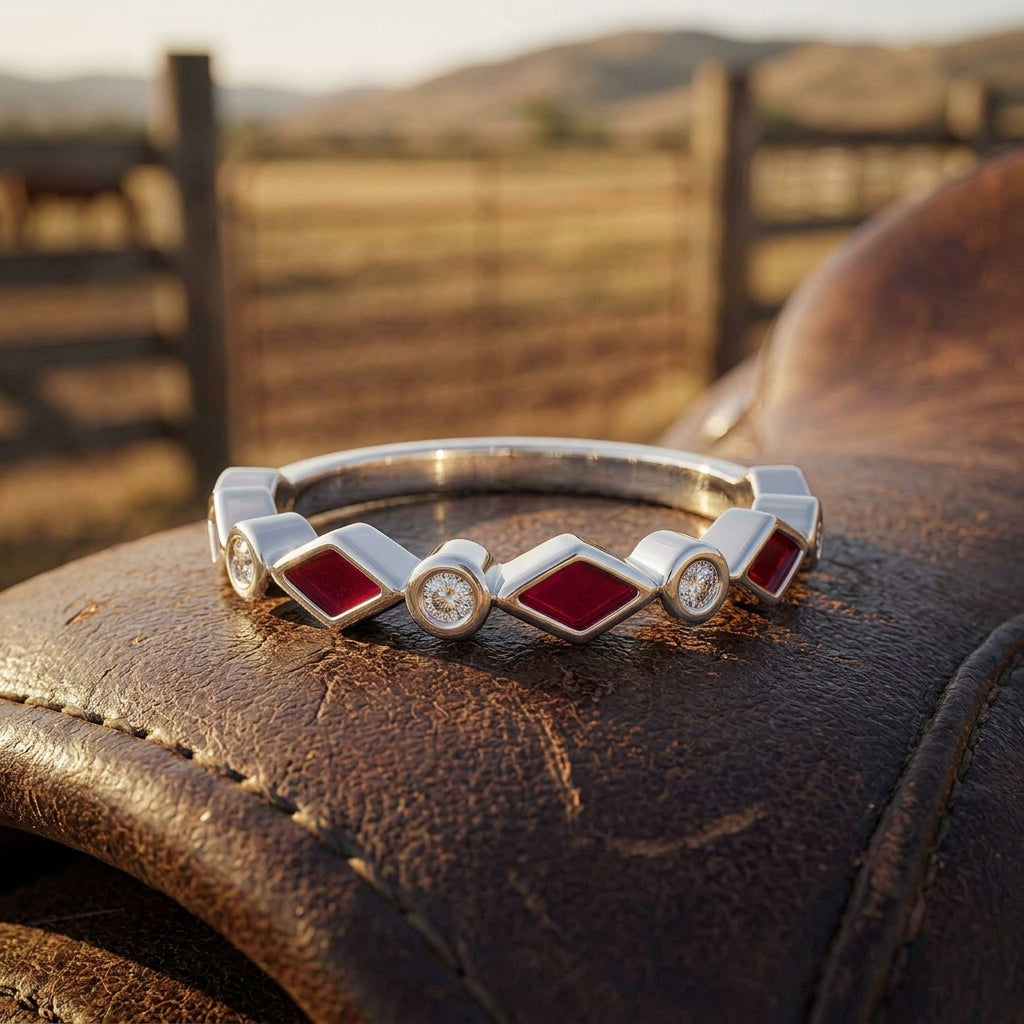 Silent Geometry Ring - Red