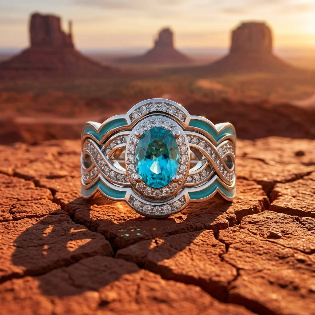 Sunset Canyons Ring - Aquamarine