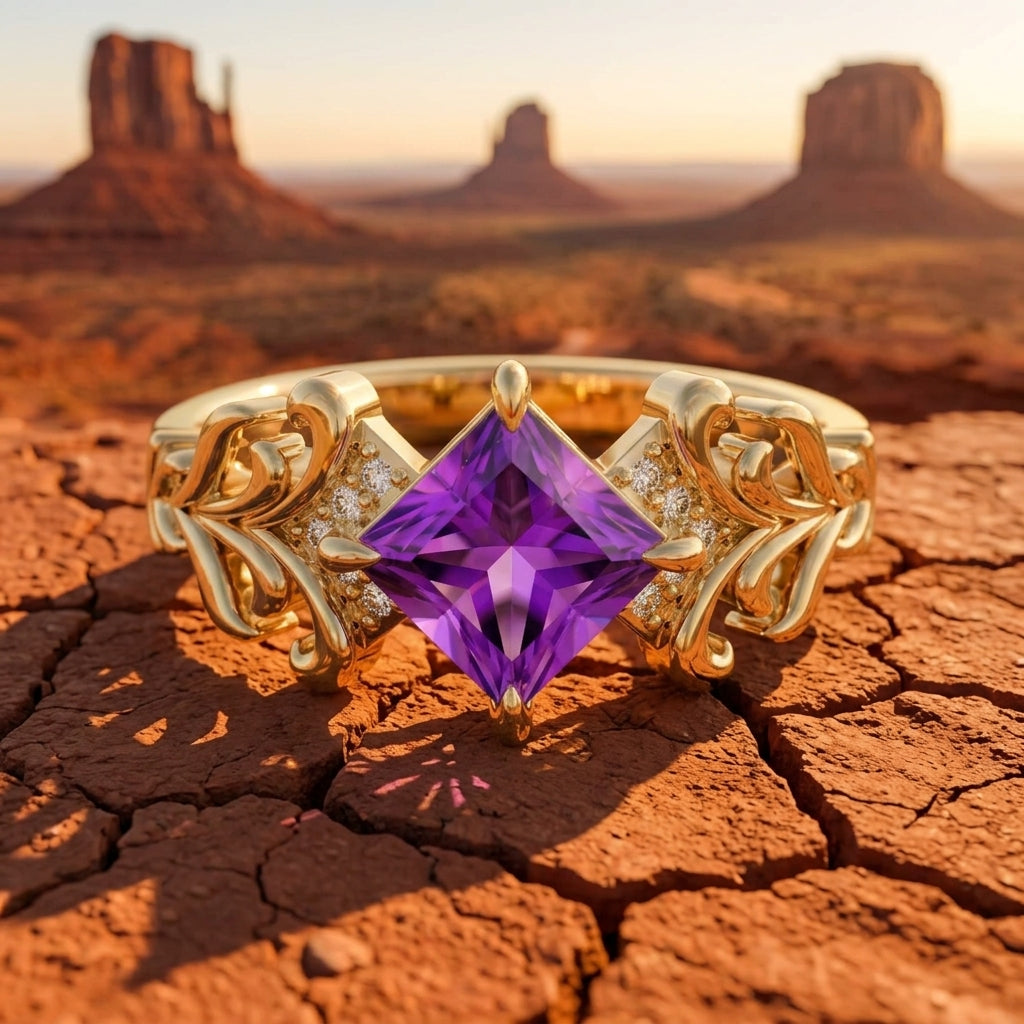 Sunspire Glow Ring - Amethyst
