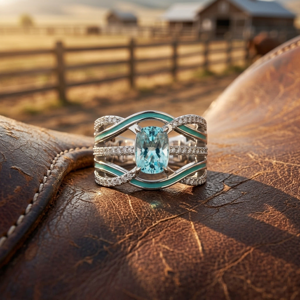 Silver Rapids Ring - Aquamarine