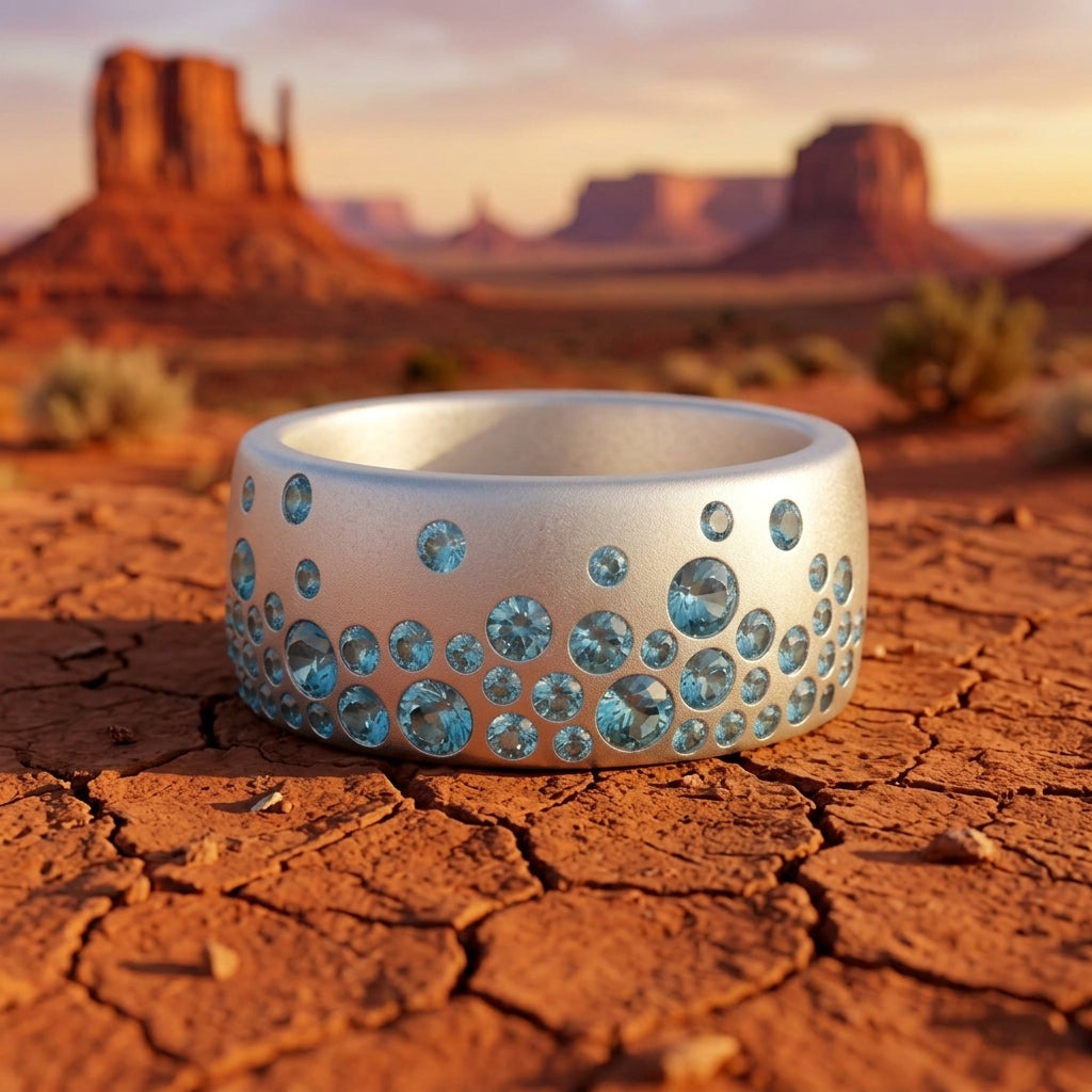 Nebula Drop Ring - Aquamarine