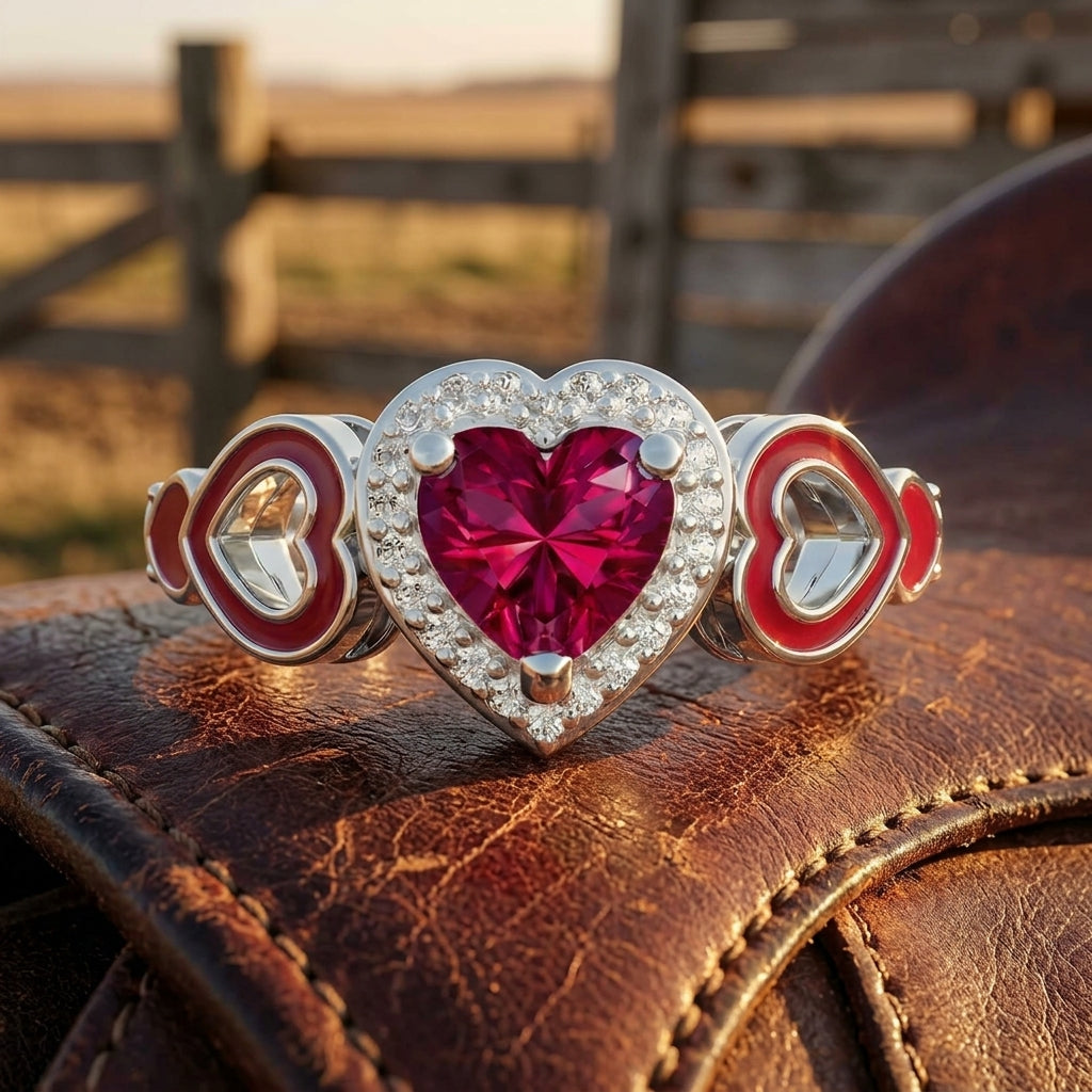 Passion Heart Ring - Ruby