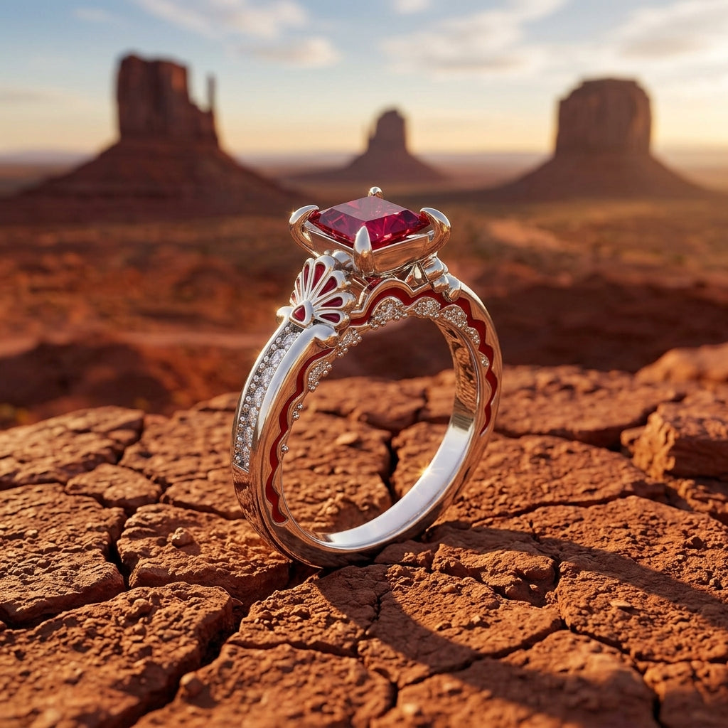 Lumen Crest Ring - Ruby