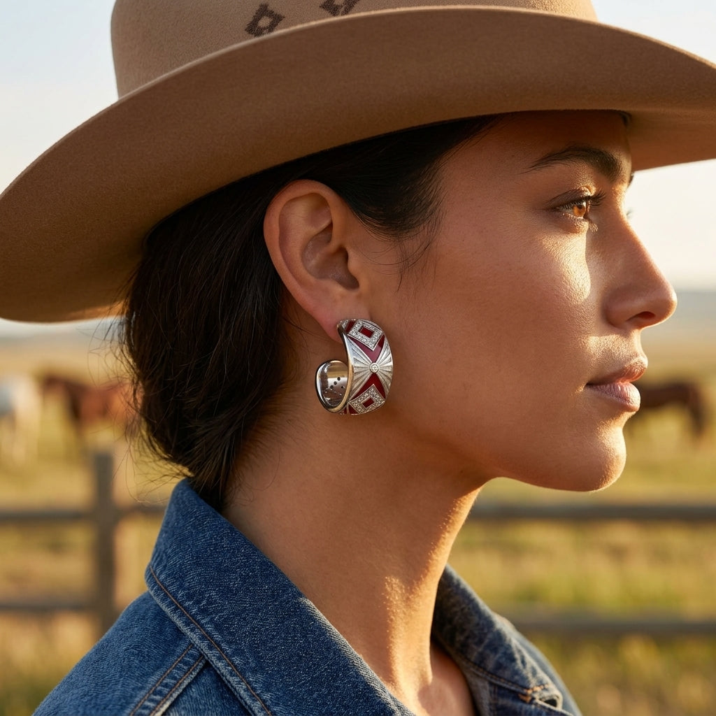 Cowgirl Legend Earrings - Red
