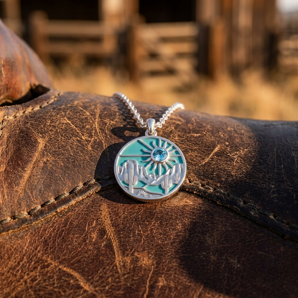 Desert Sunrise Necklace - Aquamarine