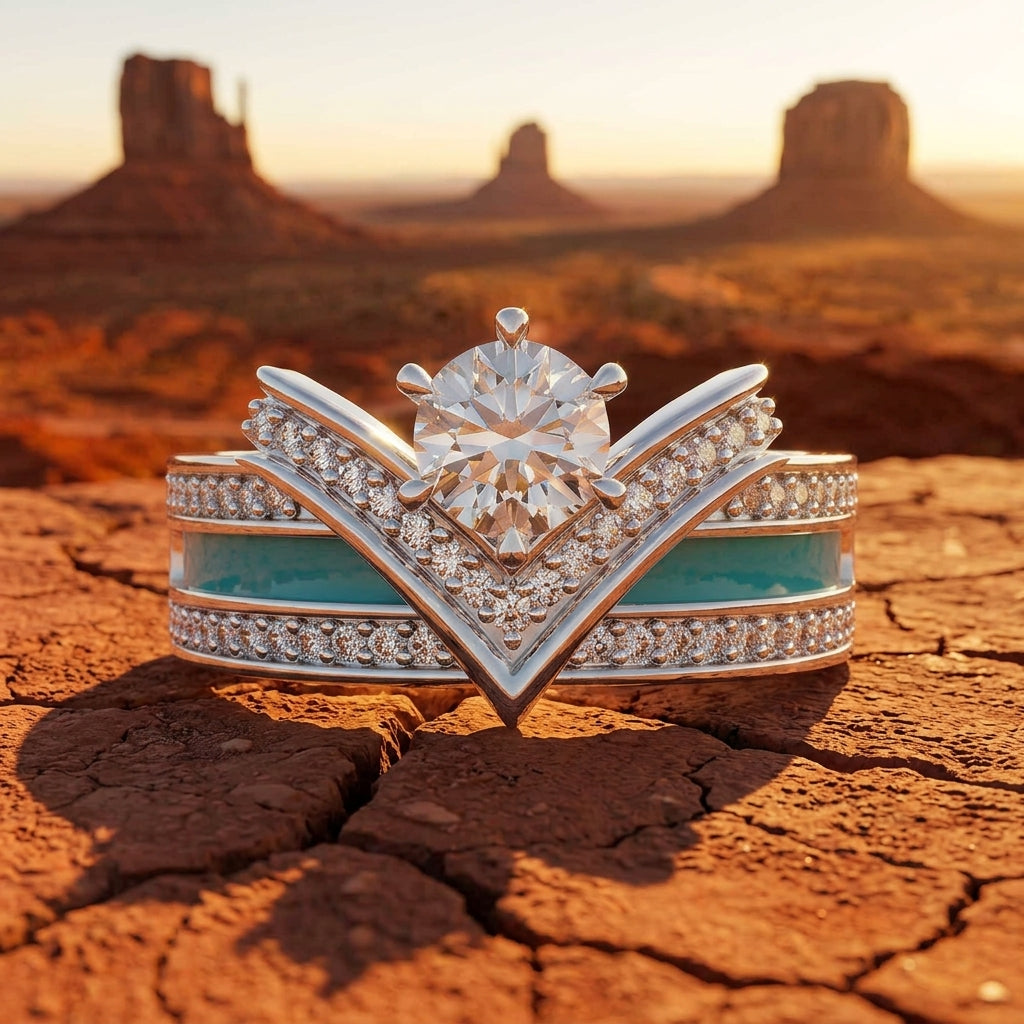 Crowned Noble Ring - Moissanite