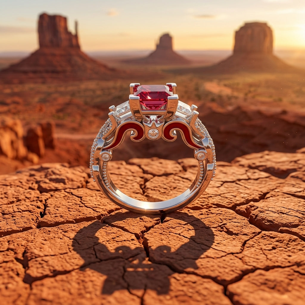 Love Rivet Ring - Ruby